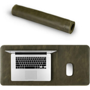 Alfombrilla De Mouse Extendida De Cuero Premium Para Escrito Verde Diseño Impreso