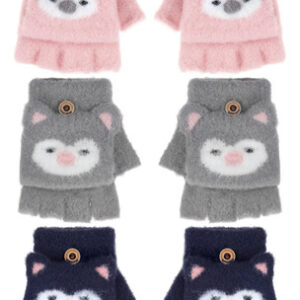 Guantes Convertibles Sin Dedos Cálidos Para Niños 5 A 10 Año Color Talla Diseño De La Tela