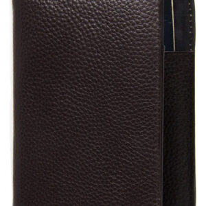 Funda De Pasaporte De Piel Genuina Café Estilo Clásico Delux Café Diseño De La Tela