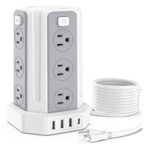 Torre Regleta Multicontacto 12 Enchufes 4 Usb 3.04m 1700j Color