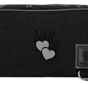 Lapicera Negra Bordada Doble Compartimento 23x7x13 Cm Unisex Color Nombre Del Diseño