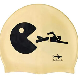 Gorra De Natación Unisex Silicona Impermeable Color Oro Pacman Oro Diseño De La Tela Talla