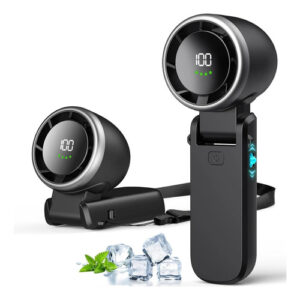 Ventilador Turbo Portátil De Mano Plegable Led 100 Velocidad Negro