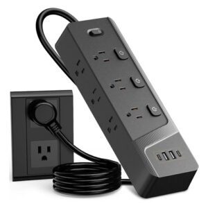Multicontacto Regleta Extensión Eléctrica 6 Salidas 4 Usb 1.