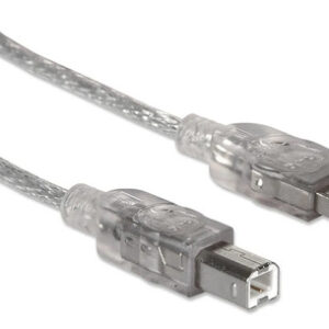 Cable Usb Tipo B 4 5 M Macho A Macho Transparente Plateado