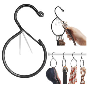 Paquete De 6 Perchas Para Cinturones Corbatas Y Accesorios Negro