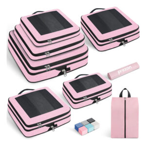 Juego De 8 Cubos De Compresión Rosa Organizadores De Equipaj Rosado (8-pink)