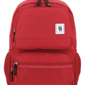 Mochila Grande Unisex Roja Con Múltiples Bolsillos Para Escu Rojo Diseño De La Tela