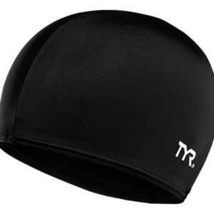 Gorra De Licra Negro Para Natación Unisex Comodidad Todo El Negro Diseño De La Tela Talla