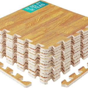 Tapete De Ejercicio Grueso Eva Cuadrado 11 Pies Cuadrados A. Luz De Madera De Roble