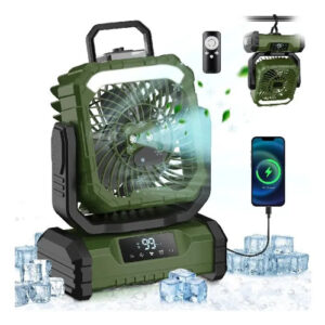 Ventilador Portátil Recargable Spray 20000mah 5 Velocidades Verde