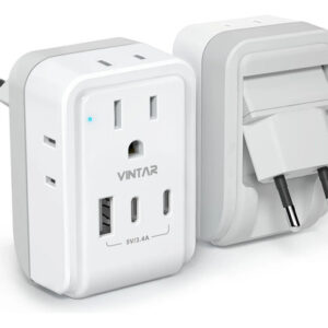 Adaptador De Enchufe De Viaje Europeo 4 Tomas Y 3 Usb C