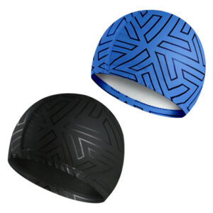 Gorras De Natación Impermeables Unisex Pack De 2 Negros Y Az Negro/azul Diseño De La Tela Talla
