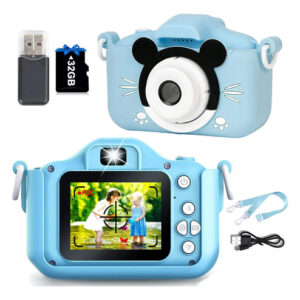 Cámara Digital Para Niños 2.0 Ips Hd Con Tarjeta 32gb Azul Color