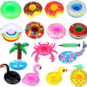 Posavasos Inflables Coloridos Para Piscina 17 Pcs Pvc Ecoami Nombre Del Diseño Colorido