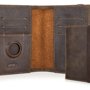 Soporte Para Pasaporte De Piel Con Bloqueo Rfid Y 2 Ranuras Color Diseño De La Tela