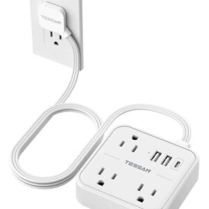 Regleta Multicontacto Plano 1.5m Con 3 Ca Y 3 Usb Para Hogar Color