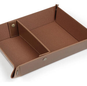 Organizador De Cuero Sintético Marrón Claro 20x24 Cm Para Es