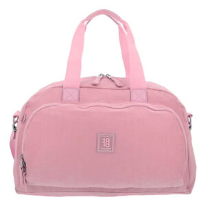 Valija Rosa 1818 Poliéster Amplio Compartimento Adulto Rosa Diseño De La Tela