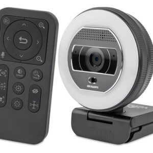 Yeyian Webcam Stream Flexcam, 2k 2560 X 1440 Píxeles, Hdr, Micrófono, Luz Led 3 Temperaturas, Control Remoto, Soporte 3d Usb, Para Transmisión En Vivo, Conferencia, Videollamada, Juego Ne