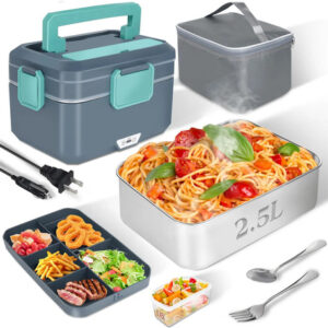 Fiambrera Eléctrica 3 5 L Doble Capa Acero Inoxidable 304 Azul (duck Blue)