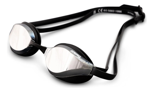 Gafas De Natación Unisex Antivaho Espejadas Comodidad Máxima Negro/plata