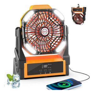 Ventilador De Camping Portátil 20 000 Mah Carga Usb 4 Veloci Color Naranja