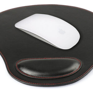 Alfombrilla Ovalada De Cuero Con Reposamuñecas Londo Negro