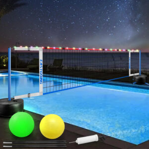 Juego Red Voleibol Piscina Ajustable 15-25 Pies Con Luces Le Color