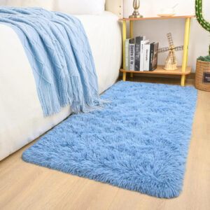 Alfombra Pequeña Antideslizante Azul Cobalto 121 X 61 Cm Lav Azul Cobalto