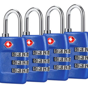 Candados De Combinación Tsa Para Equipaje 4 Unidades Azul Os Azul