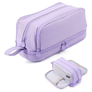 Estuche Para Lápices Morado Gran Capacidad 4 Compartimentos