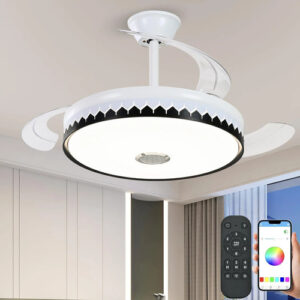 Ventilador De Techo Retráctil 42 Luz Led Rgb Control Remoto 0 Mm Frecuencia Color De La Estructura Color De Las Aspas Material De Las Aspas 0
