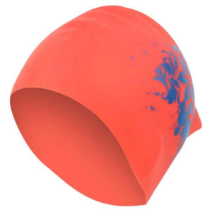 Gorro De Natación De Silicona Rojo Impermeable Para Cabello Rojo Diseño De La Tela Talla