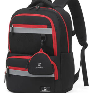 Mochila Escolar Impermeable Para Niños Con Tiras Reflectante Negro Diseño De La Tela
