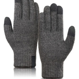 Guantes De Lana Merino Gruesos Térmicos Para Clima Frío Gris Gris Talla Diseño De La Tela