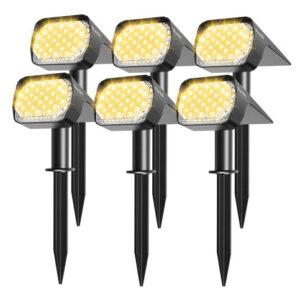 Focos Solares 6 Pcs Para Exterior Impermeables 3 Modos Jardi Color De La Estructura