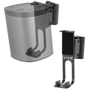 Vivo Soportes De Montaje De Pared Dobles Diseñados Para Sonos One, Sl Y Play: 1 Altavoz De Audio, Montaje Ajustable Para 2 Altavoces Sonos, Negro, Mount-play1b