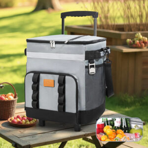 Hielera Portátil Con Ruedas 35l Aislante Y Plegable Gris Gris