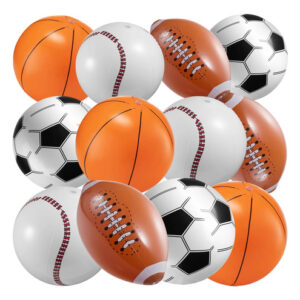 Pelotas Inflables De Playa 40.6 Cm 12 Unidades Variadas Naranja, Blanco, Café, Negro Nombre Del Diseño
