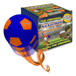 Pelota De Fútbol Talla 4 Curvas Y Giros Azul Y Naranja Azul Y Naranja