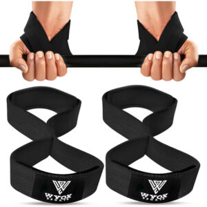 Correas De Levantamiento De Pesas Figura 8 Acolchadas Negras Negro