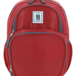 Mochila Chica Unisex Roja De Poliéster Con Múltiples Bolsill Rojo Diseño De La Tela
