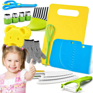 Juego De Cocina Infantil 18 Piezas Herramientas Montessori Color