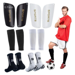 Espinilleras Y Calcetines Antiderrapantes Para Fútbol 8 Piez Talla A