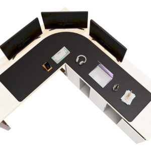 Tapete De Computadora En Forma De L 157 X 203 Cm Negro Imper Color Diseño Impreso