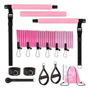 Kit De 15 De Barra De Pilates Rosa Portátil Para Yoga Y Gimn Rosa