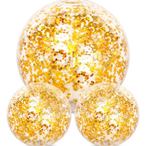 Bolas De Playa Inflables 3 Piezas Brillantes Oro 40 Y 60 Cm Oro Nombre Del Diseño