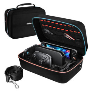 Funda Rígida Para Nintendo Switch 2 Con 20 Cartuchos Y Asa Color