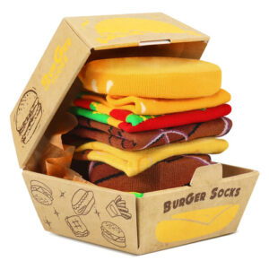 Calcetines Divertidos Hamburguesa 2 Pares G-xl Regalo Origin Burger-02 (2 Pares) Diseño De La Tela Talla